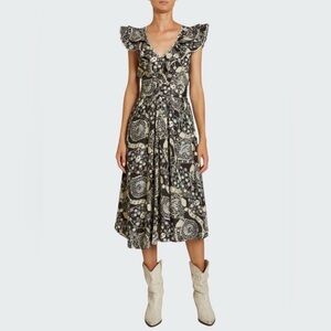 ISABEL MARANT ÉTOILE Coraline Paisley Ruffled Midi Dress